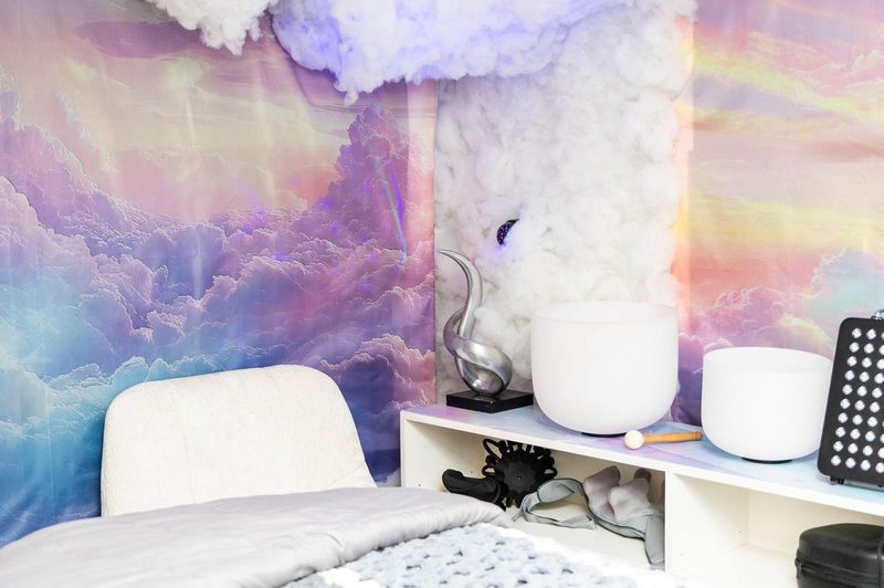 Inside the HappiSpace Cloud Room, configured for a workshop